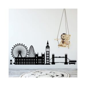 Alternative view of London City Landmark Skyline Big Ben Decoration Removable Decal Peel & Stick Wall Art Vinyl Decals for Living Room, Bedroom (Large)